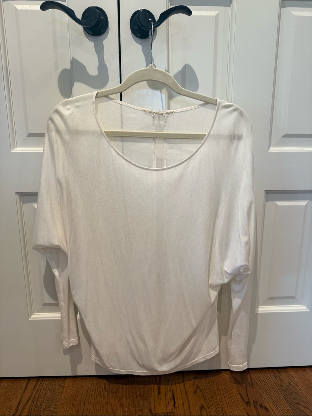 The Row White Scoop Neck Long Sleeve Top